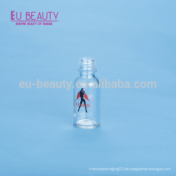 20ml transparente ätherische Ölflasche mit Siebdruck für kosmetisches Öl